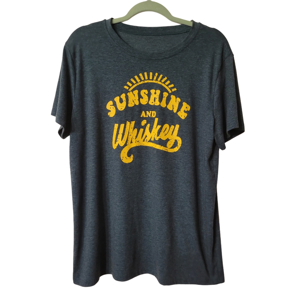 Casual Sunshine And Whiskey Blue Heathered 2XL Tee